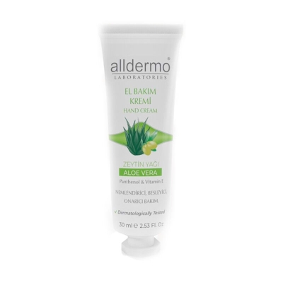 Alldermo Zeytinyağlı ve Aloe Veralı El Bakım Kremi 30 ml