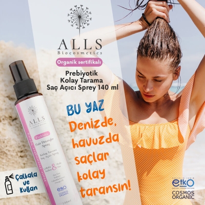 Alls Biocosmetics Organik Prebiyotik Kolay Tarama Saç Açıcı Sprey 140 ml