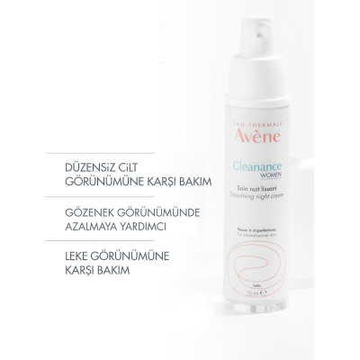 Avene Cleanance Woman Düzensiz Ciltler İçin Gece Bakım Kremi 30 ml