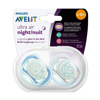 Avent Ultra Air Gece Emziği 6-18 Ay - Mavi