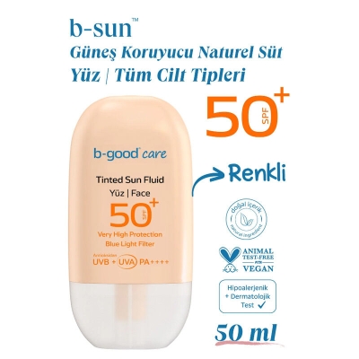 b-good b-sun Spf 50 Tinted Natural Güneş Sütü 50 ml