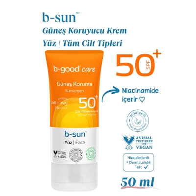 b-good b-sun SPF 50+ Yüz Güneş Koruma 50 ml