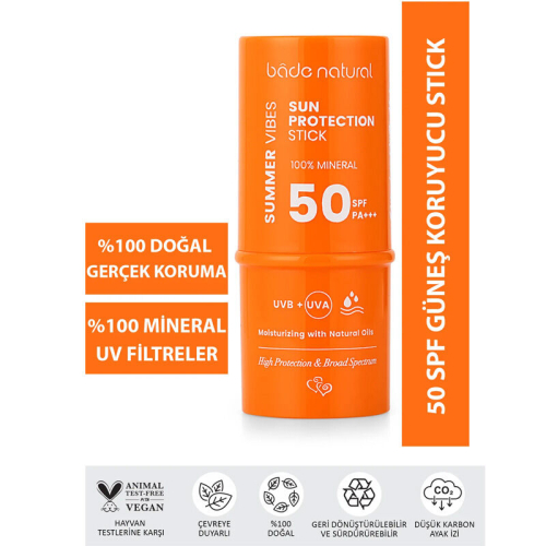 Bade Natural Mineral Filtreli Spf 50 Güneş Koruyucu Stick 6 gr - 3