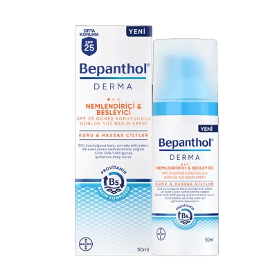 Bepanthol Derma Nemlendirici ve Besleyici SPF 25 Yüz Bakım Kremi 50 ml