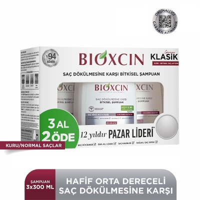 Bioxcin Genesis Kuru ve Normal Saçlar için Şampuan 3 x 300ml | 3 AL 2 ÖDE