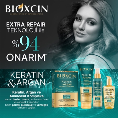 Bioxcin Keratin ve Argan Onarıcı Şampuan 2x300 ml