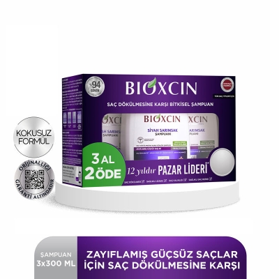 Bioxcin Saç Dökülmesine Karşı Siyah Sarımsak Şampuanı 300 ml | 3 al 2 öde