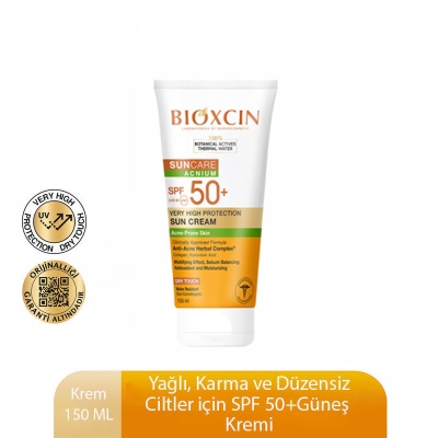 Bioxcin Sun Care Düzensiz Ciltler için Spf 50 Güneş Kremi 150 ml