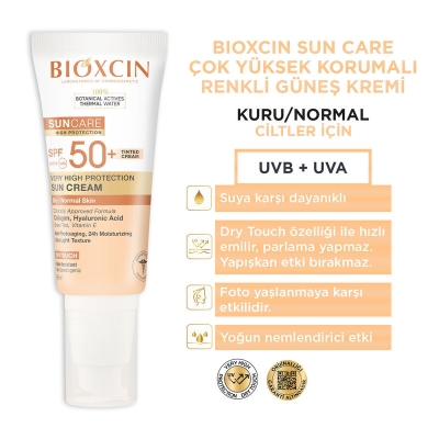 Bioxcin Sun Care Kuru Ciltler için Güneş Kremi SPF 50+ 50 ml - Renkli