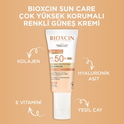 Bioxcin Sun Care Kuru Ciltler için Güneş Kremi SPF 50+ 50 ml - Renkli