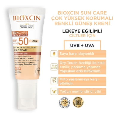 Bioxcin Sun Care Lekeli Ciltler için Güneş Kremi SPF 50+ 50 ml - Renkli