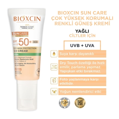 Bioxcin Sun Care Yağlı Ciltler için Güneş Kremi SPF 50+ 50 ml - Renkli