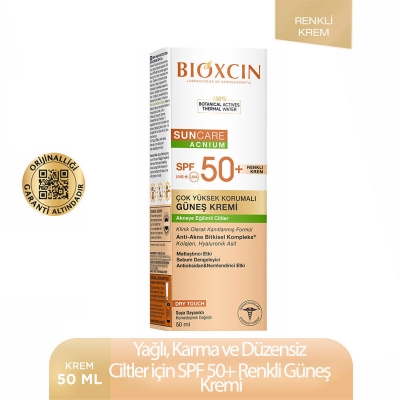 Bioxcin Suncare Acnium Tinted Spf50+ Güneş Kremi 50 ml