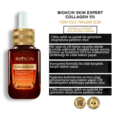 Bioxcin Skin Expert Collagen 5% Kırışıklık Karşıtı Sıkılaştırıcı Serum 30 ml