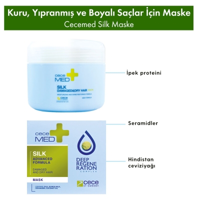 CeceMED Kuru Yıpranmış ve Boyalı Saçlar İçin Saç Maskesi 200 ml