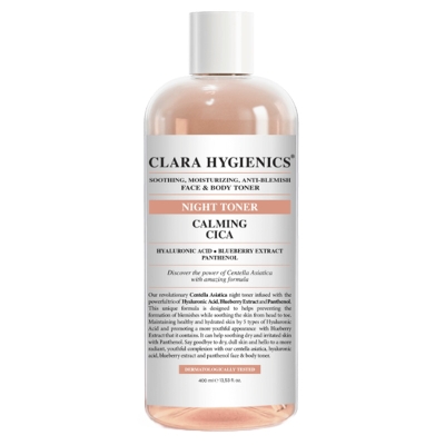 Clara Hygienics Calming Cica Leke Karşıtı Yüz ve Vücut Gece Toniği 400 ml