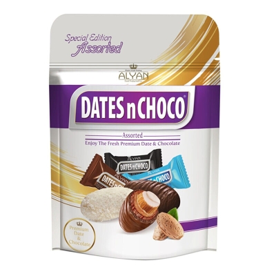 Dates N Choco Bitter- Beyaz - Sütlü Çikolata Kaplı Hurma 90 gr