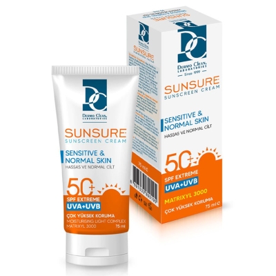 Dermo Clean Sunsure Hassas ve Normal Cilt Güneş Kremi Spf50+ 75 ml