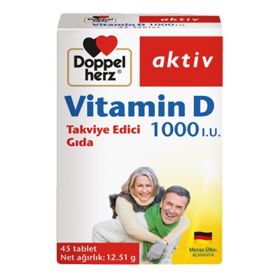 Doppel Herz Vitamin D 1000 I.U. Takviye Edici Gıda 45 Tablet