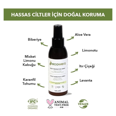 Ecowera Organik Vücut Koruyucu Sprey 125 ml