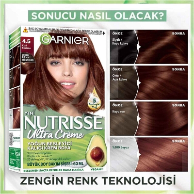 Garnier Nutrisse Ultra Creme Yoğun Besleyici Saç Boyası - Kızıl Kestane