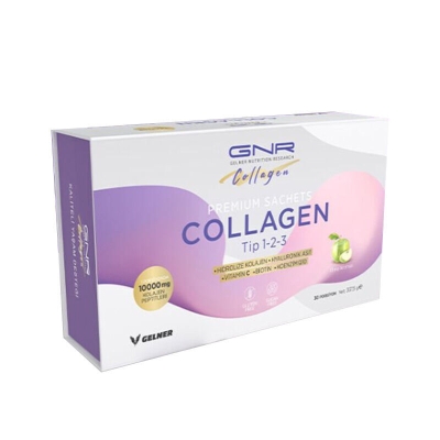 GNR Collagen Hidrolize Kolajen Elma Aromalı Takviye Edici Gıda 30 Şase