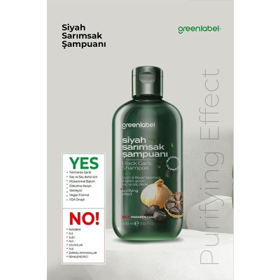 Greenlabel 2 in 1 Beyaz ve Siyah Sarımsak Şampuanı 400 ml