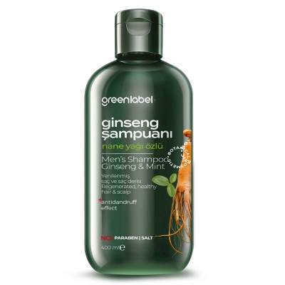 Greenlabel Ginseng ve Nane Yağı Erkek Şampuanı 400 ml