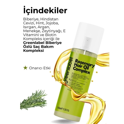 Greenlabel Rosemary Biberiye Özlü Saç Bakım Kompleksi 100 ml