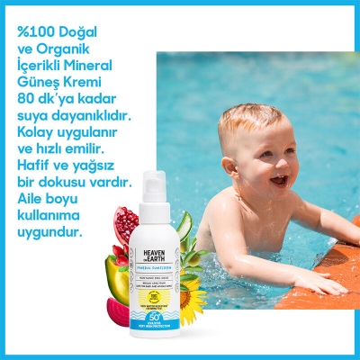 Heaven On Earth Mineral Spf50+ Güneş Koruyucu 100 ml