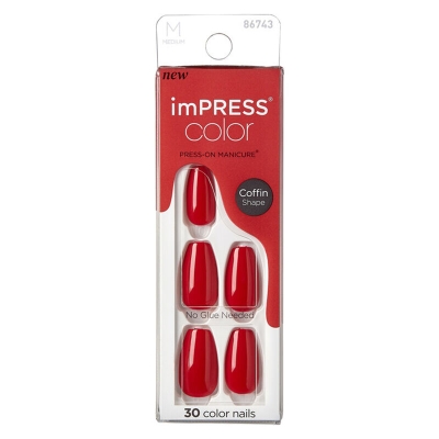 impress Color Medium Coffin Shape Nails Takma Tırnak 86743