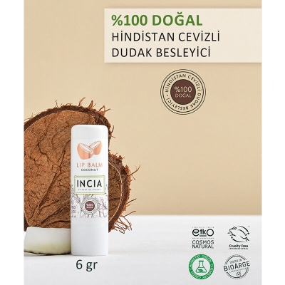 INCIA Doğal Hindistan Cevizli Dudak Besleyici 6gr