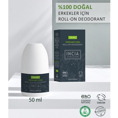 INCIA Doğal Roll-On Deodorant (Erkekler İçin) 50 ml