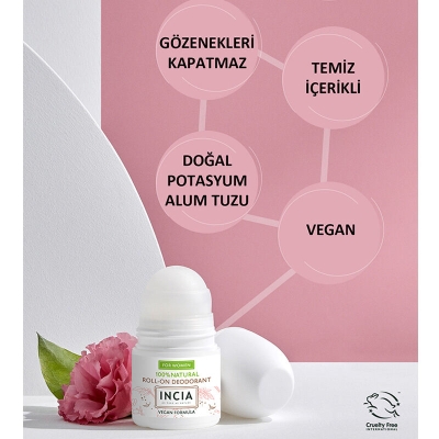 INCIA Doğal Roll-On Deodorant (Kadınlar İçin) 50 ml