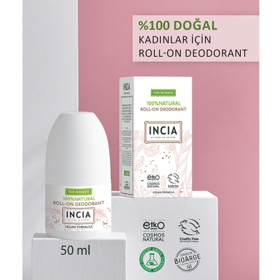 INCIA Doğal Roll-On Deodorant (Kadınlar İçin) 50 ml