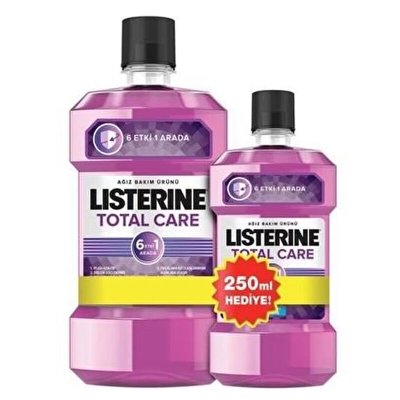 Listerine Total Care Ağız Bakım Suyu 6 Etkili 500 ml + Hediye 250 ml