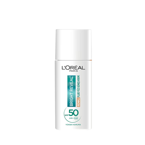 Loreal Paris Bright Reveal Renkli Fluid Güneş Kremi SPF50+ Medium 50 ml - 1