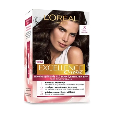 Loreal Paris Excellence Creme Saç Boyası 3 Koyu Kestane