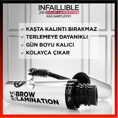 Loreal Paris Infaillible 24H Brow Lamination Şeffaf Kaş Sabitleyici 5 ml