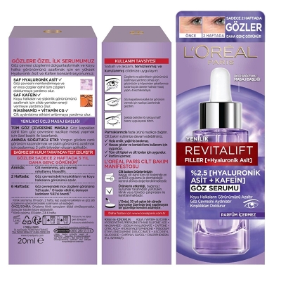 LOreal Paris Revitalift Filler Aydınlatıcı Göz Serumu 20 ml