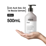 Loreal Professionnel Çok Açık Sarı, Gri ve Beyaz Saçlar için Renk Dengeleyici Mor Şampuan 500 ml - Thumbnail