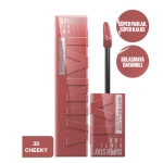 Maybelline New York Super Stay Vinyl Ink Likit Parlak Ruj - 35 Cheeky - Thumbnail