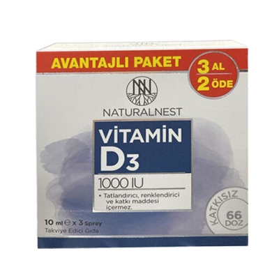 Naturalnest Vitamin D3 1000 IU Sprey 10 ml 3 Al 2 Öde