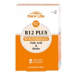 New Life B12 Plus Folik Asit ve Biotin İçeren Takviye Edici 60 Tablet - Thumbnail