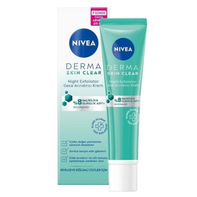 Nivea Derma Skin Clear Gece Arındırıcı Krem 40 ml