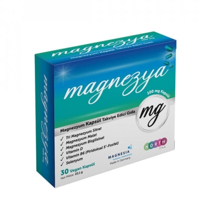 North Line Magnezya 100mg MG 30 Vegan Kapsül