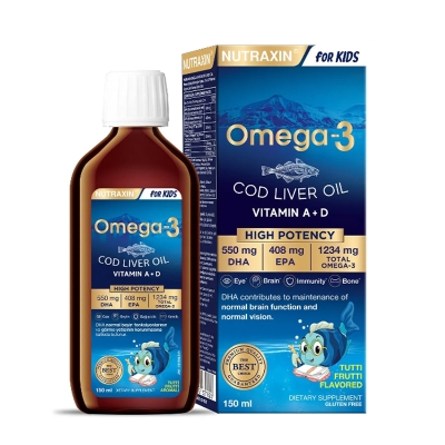 Nutraxin For Kids Omega-3 Balık Yağı Takviye Edici Gıda 150 ml