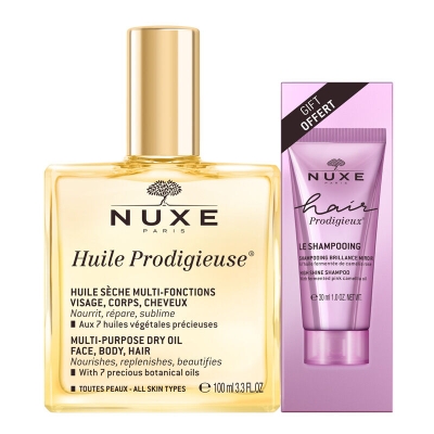 NUXE Huile Prodigieuse SET Hair Prodigieux High Shine Şampuan 30 ml HEDİYE