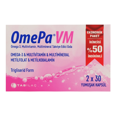 OmePa VM Takviye Edici Gıda 2x30 Yumuşak Kapsül