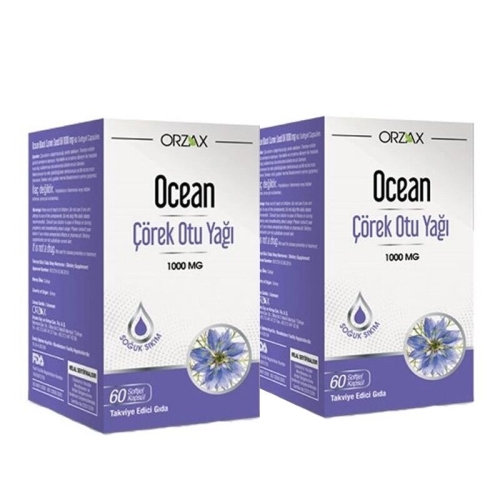 Orzax Ocean Çörek Otu Yağı 1000 mg 60 Kapsül | İkincisi Hediye - 1